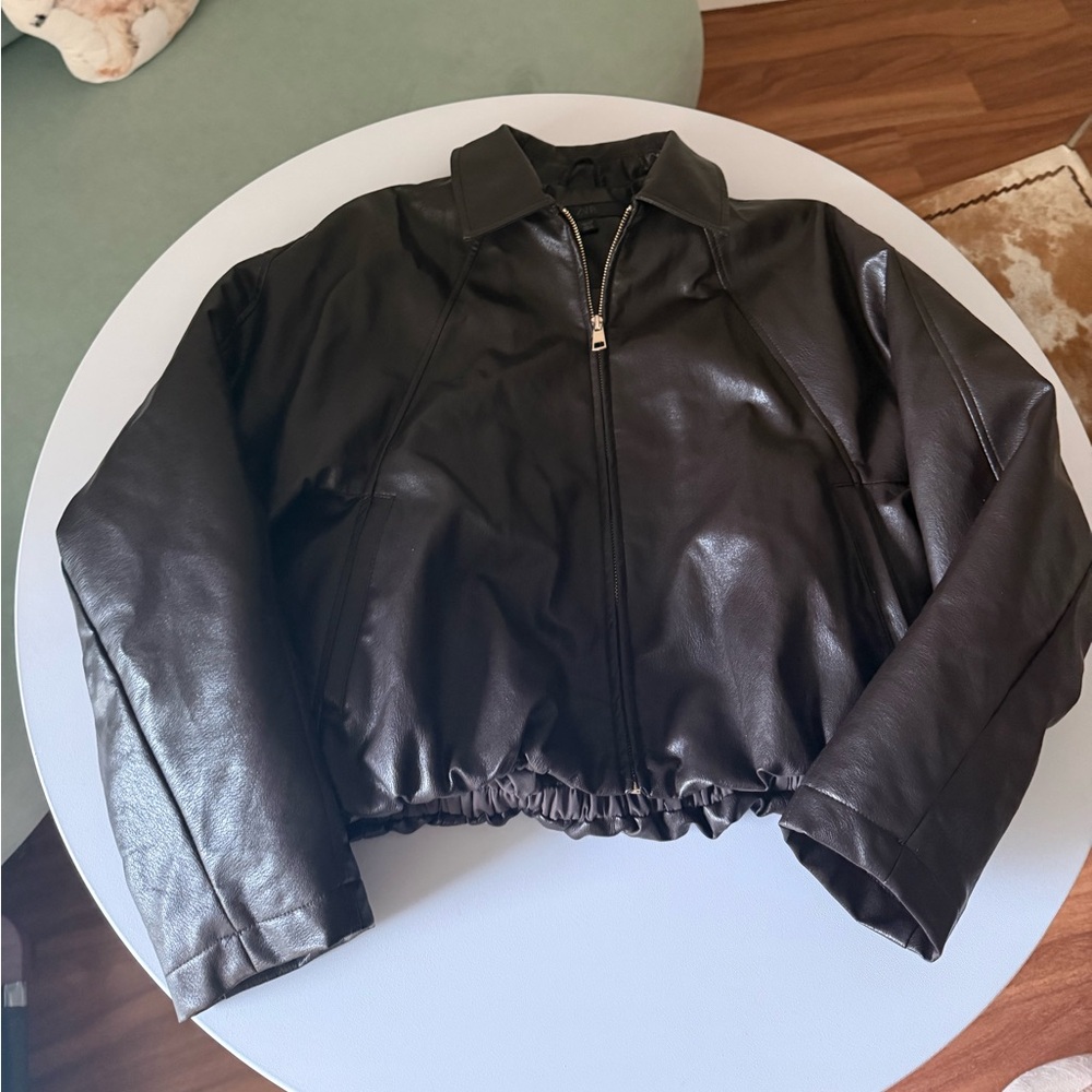 NWOT Zara chocolate brown bubble jacket